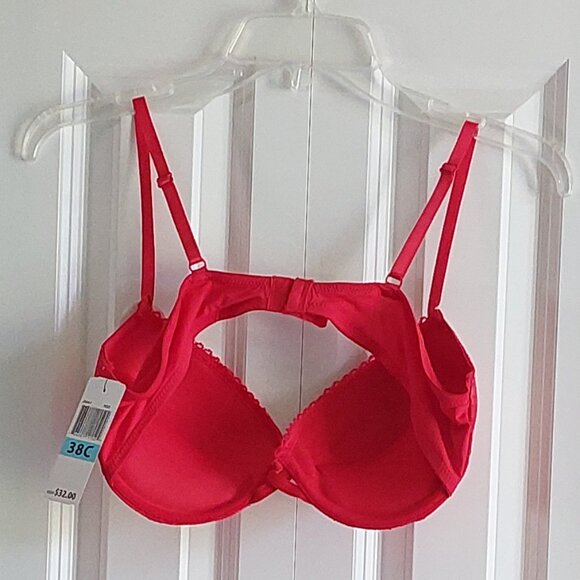 Jezebel Extreme Push-Up Red Lace Bra Size 38C - Picture 3 of 11